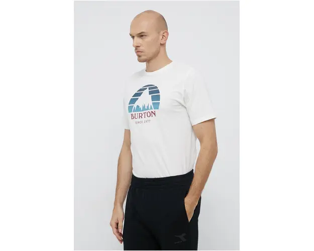 Burton Tricou din bumbac culoarea alb, cu imprimeu