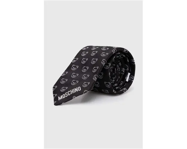 Moschino cravata de matase culoarea albastru marin