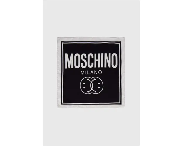 Moschino batista de buzunar de matase x Smiley culoarea negru