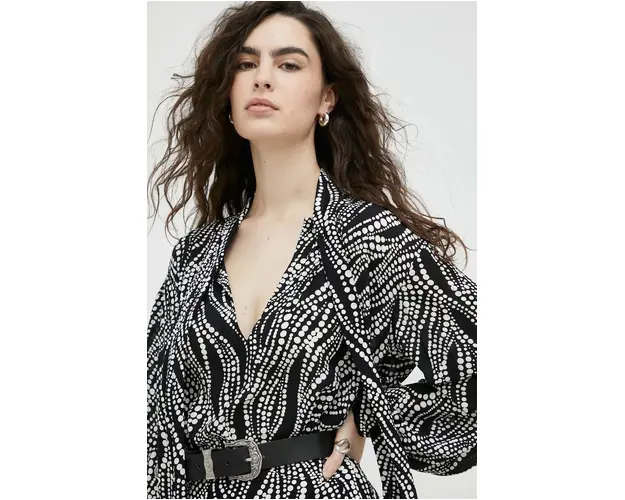 The Kooples bluza femei, culoarea negru, modelator