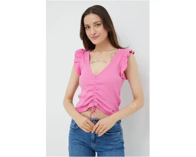 Pepe Jeans top femei, culoarea violet