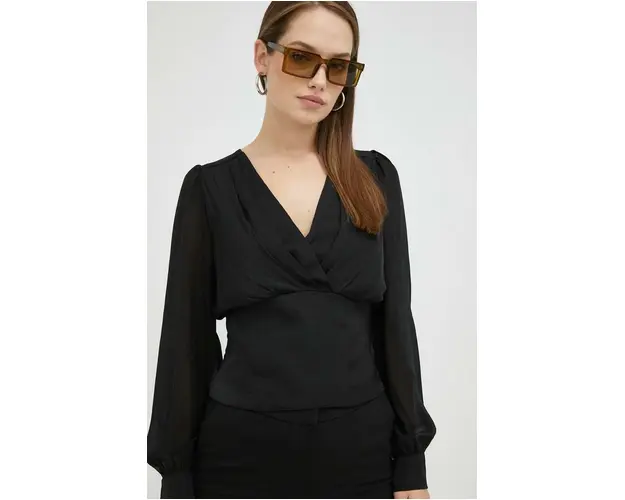 Morgan bluza femei, culoarea negru, modelator