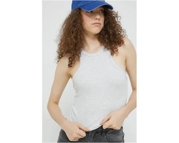 Abercrombie & Fitch top femei, culoarea gri