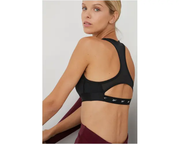 Reebok sutien sport Lux Vector culoarea negru