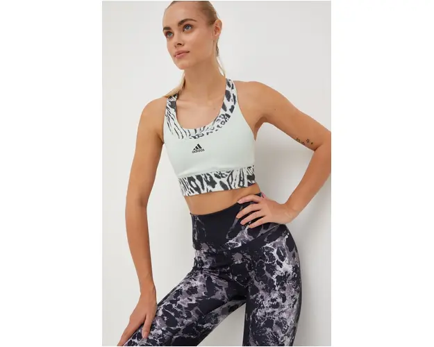 adidas Performance sutien sport culoarea verde, modelator