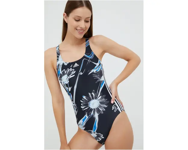 adidas Performance costum de baie dintr-o bucata culoarea negru, cupa moale