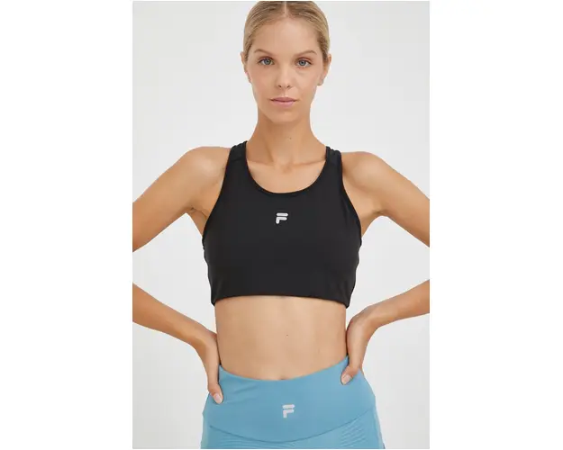 Fila sutien sport Radford culoarea negru, neted