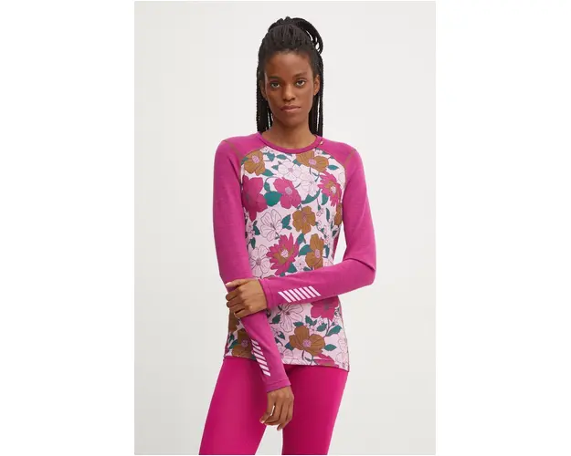 Helly Hansen longsleeve functional LIFA MERINO culoarea violet, 49379