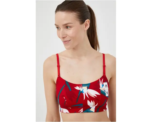 adidas Performance sutien yoga Thebe Magugu Studio culoarea rosu, modelator