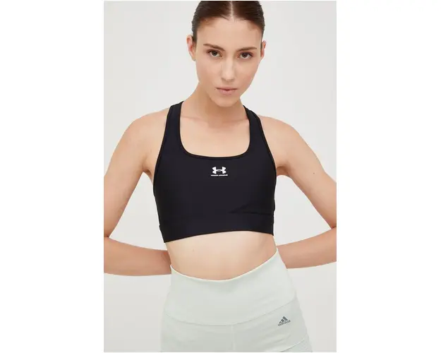 Under Armour sutien sport Authentics culoarea negru, neted