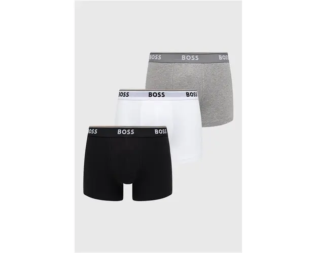 BOSS boxeri 3 pack barbati, culoarea alb 50475274