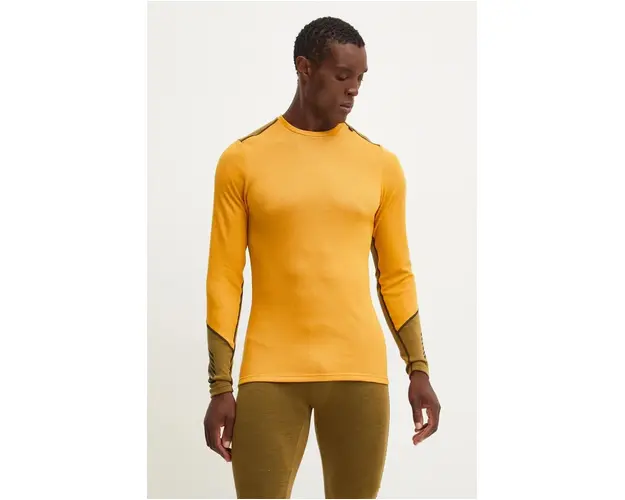 Helly Hansen longsleeve functional din lana LIFA MERINO culoarea galben, 49364