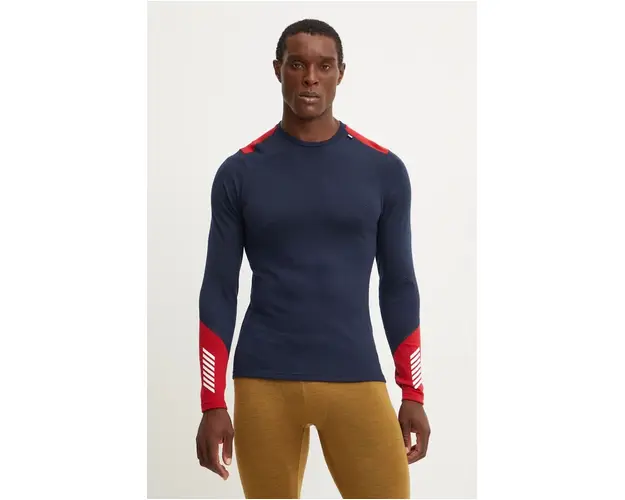 Helly Hansen longsleeve functional din lana LIFA MERINO culoarea albastru marin, 49364