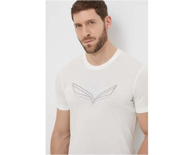 Salewa tricou sport Pure Eagle Frame Dry culoarea alb, cu imprimeu