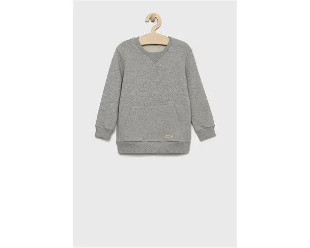 United Colors of Benetton hanorac de bumbac pentru copii culoarea gri, neted