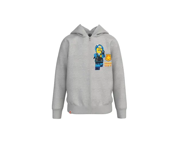 Lego Wear hanorac de bumbac pentru copii culoarea gri, cu imprimeu