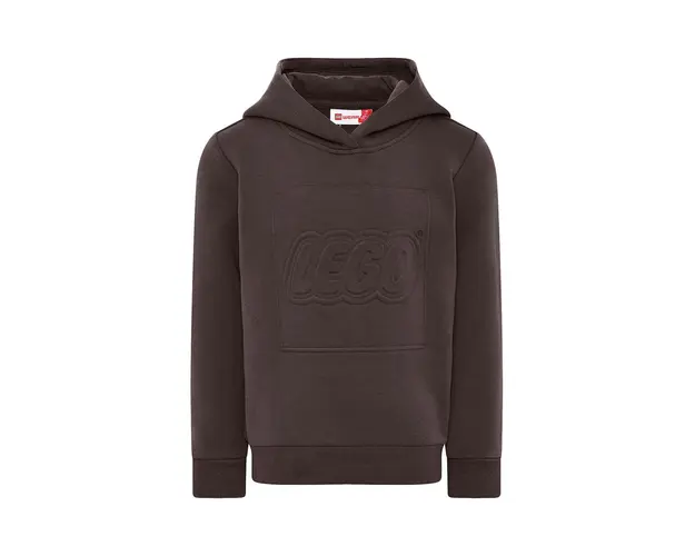 Lego Wear bluza copii culoarea maro, cu gluga, cu imprimeu