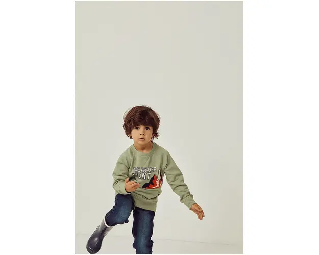 zippy bluza copii culoarea verde, modelator