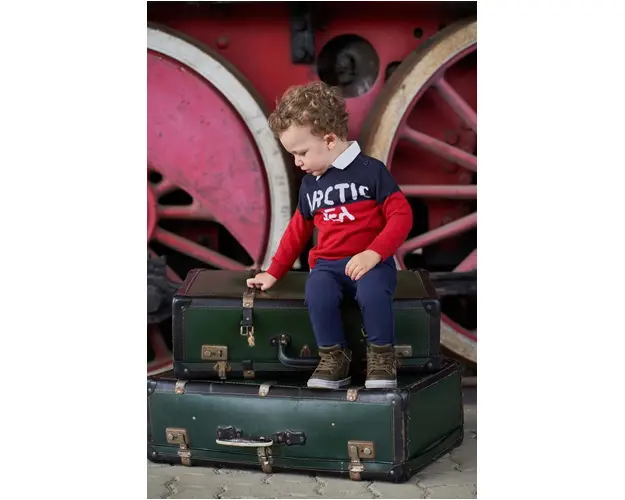 Birba&Trybeyond pulover pentru copii din amestec de lana culoarea rosu