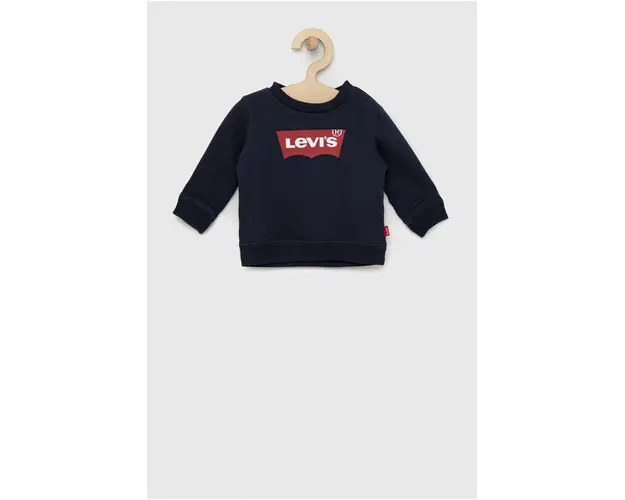 Levi's hanorac de bumbac pentru copii culoarea albastru marin, cu imprimeu