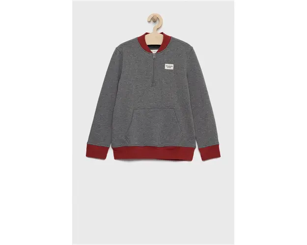 Abercrombie & Fitch bluza copii culoarea gri, neted
