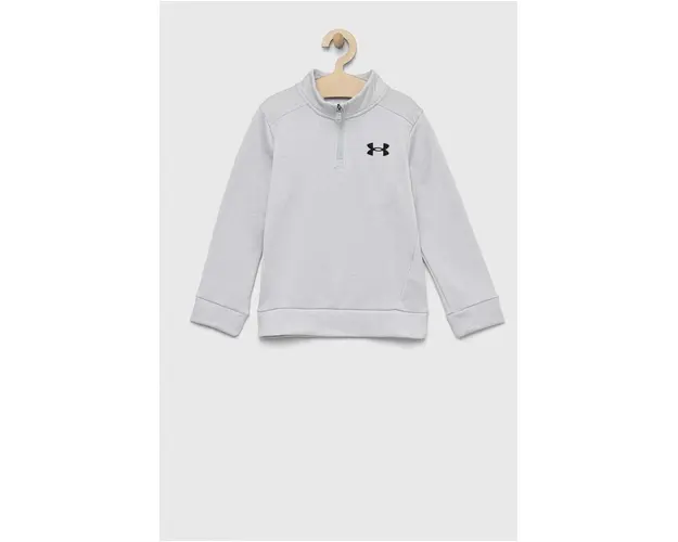 Under Armour bluza copii culoarea gri, neted