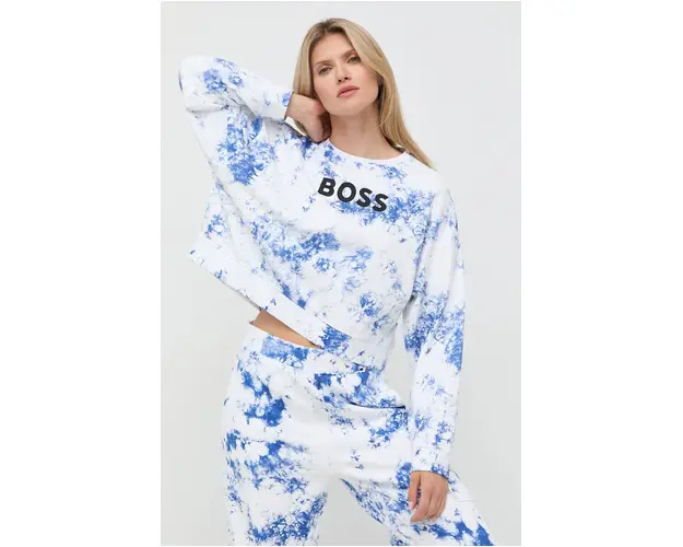 BOSS hanorac de bumbac femei, , cu imprimeu