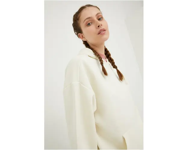 Reebok Classic bluza femei, culoarea bej, uni HH9711-NONDYE