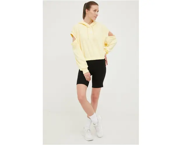 adidas bluza femei, culoarea galben, neted