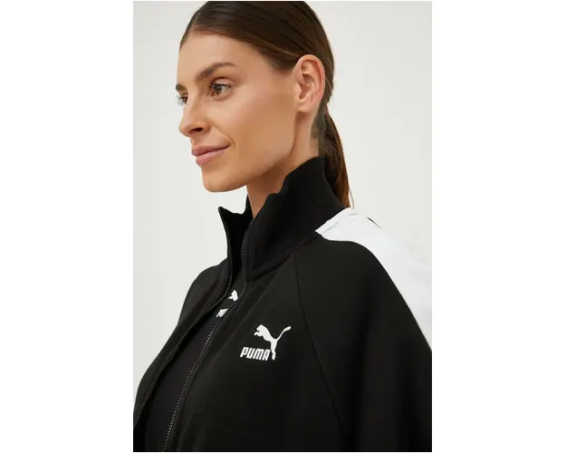 Puma bluza Iconic T7 femei, culoarea negru, cu imprimeu 530078-01