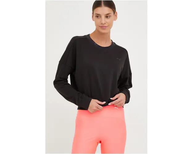 Puma hanorac de antrenament Safari Glam femei, culoarea negru, neted