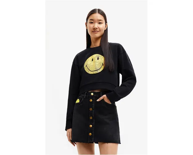 Desigual bluza femei, culoarea negru, cu imprimeu