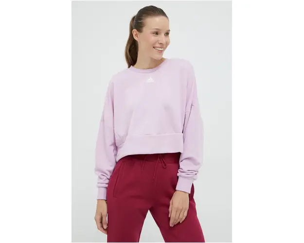 adidas hanorac de antrenament Studio femei, culoarea violet, neted