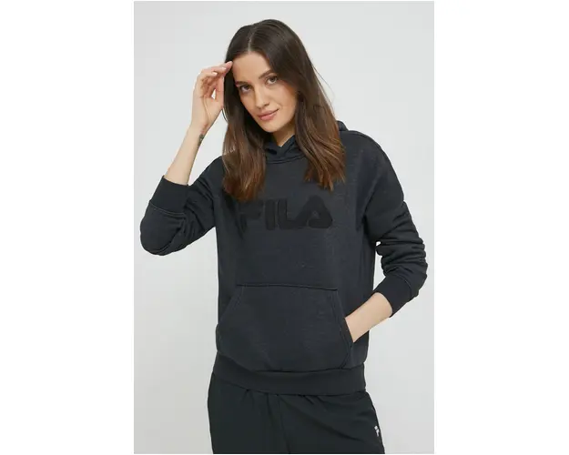 Fila bluza femei, culoarea negru, neted