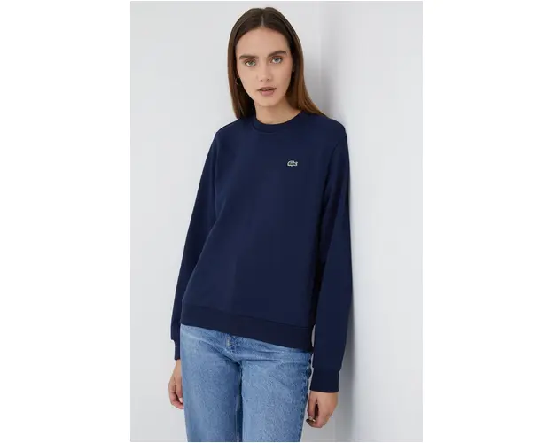 Lacoste bluza femei, culoarea albastru marin, neted