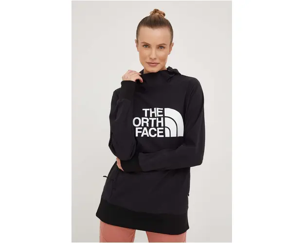 The North Face hanorac Tenko femei, culoarea negru, cu gluga, cu imprimeu
