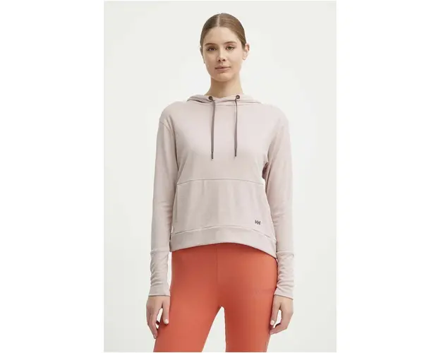Helly Hansen hanorac Lifa Tech femei, culoarea roz, cu gluga, neted