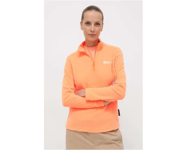 Jack Wolfskin hanorac Taunus culoarea portocaliu, neted