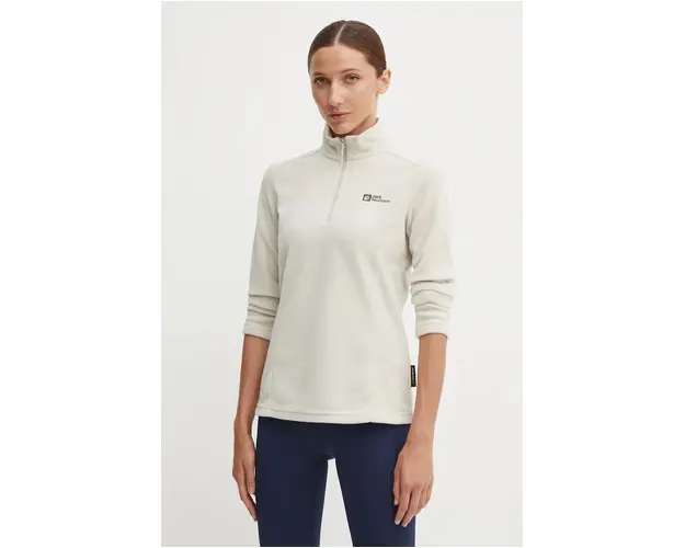 Jack Wolfskin hanorac Taunus culoarea bej, neted