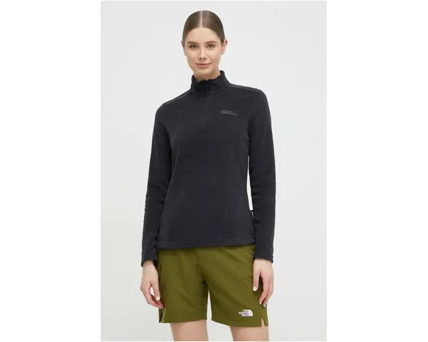 Jack Wolfskin hanorac Taunus culoarea negru, neted