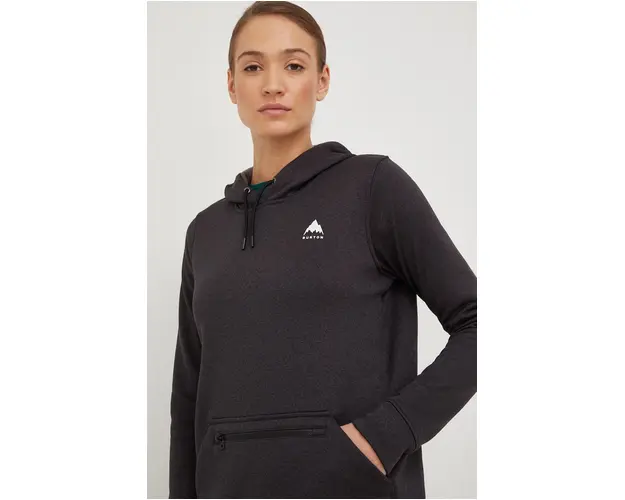 Burton hanorac Oak femei, culoarea gri, cu gluga, neted