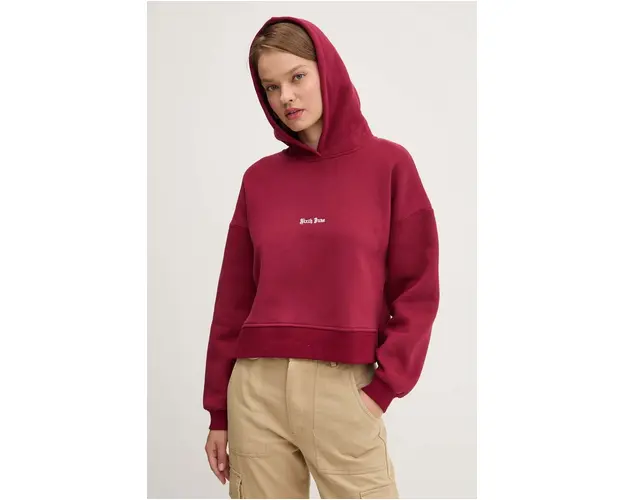 Sixth June bluza femei, culoarea bordo, cu gluga, cu imprimeu