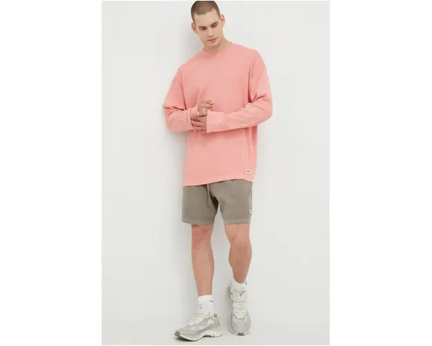 Reebok Classic bluza barbati, culoarea portocaliu, neted