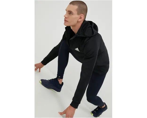 adidas Performance hanorac de antrenament culoarea negru, neted
