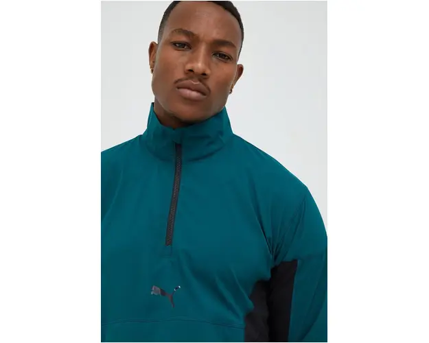 Puma jacheta de antrenament Fit barbati, culoarea verde, neted