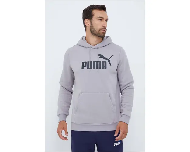 Puma bluza barbati, culoarea gri, cu gluga, imprimeu 586687