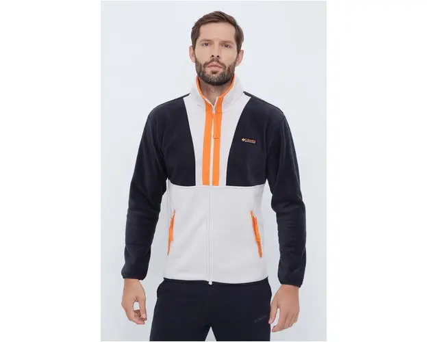 Columbia bluza M Back Bowl FZ Fleece barbati, culoarea bej, cu model 1872794