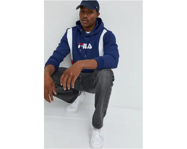 Fila bluza barbati, culoarea albastru marin, cu imprimeu