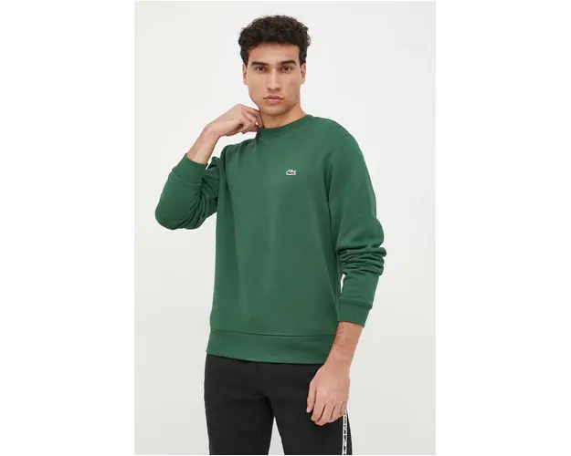 Lacoste bluza barbati, culoarea verde, uni SH9608-132