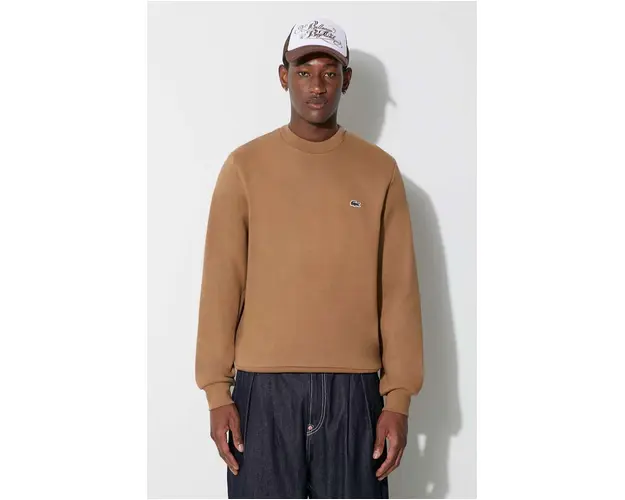 Lacoste bluza barbati, culoarea maro, uni SH9608-132